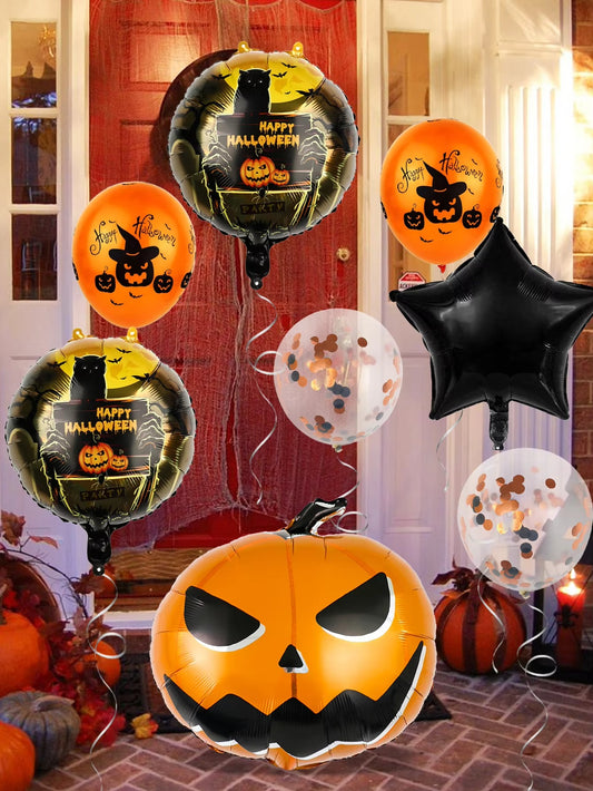 🎈 8PCS Halloween Balloon Set – Spooky & Fun Decoration for Trick-or-Treat Nights