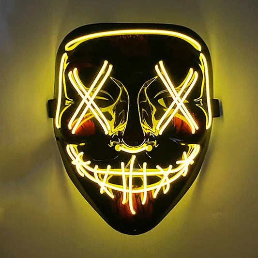 Wireless LED Purge Mask – Light-Up Halloween Cosplay Mask for Party & Festival