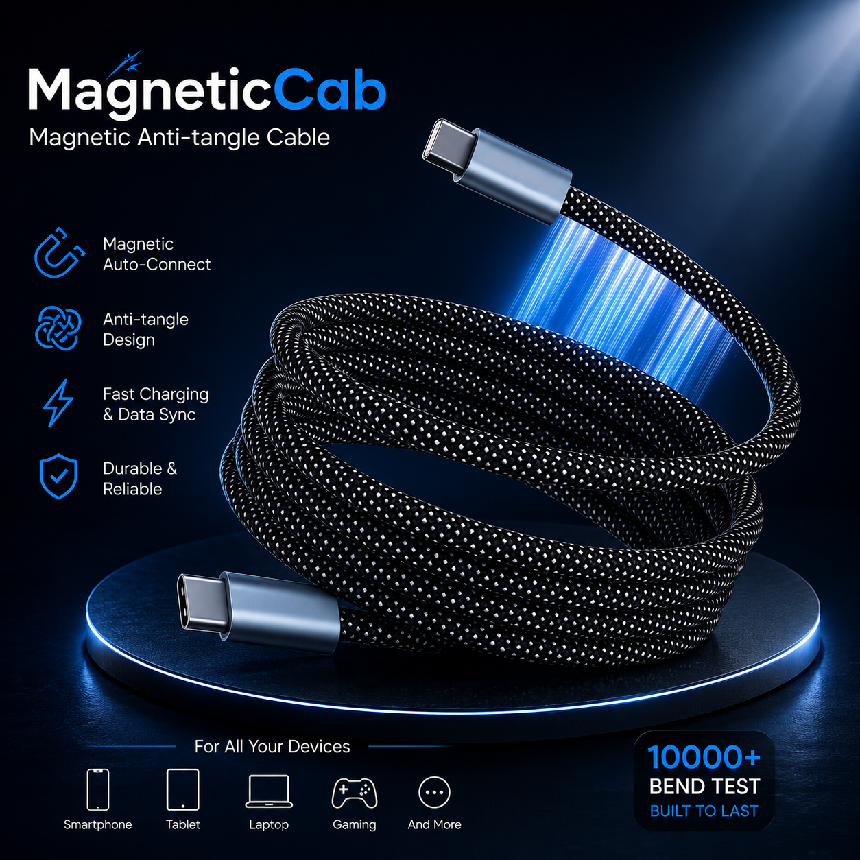 MagneticCab | Magnetic Anti-tangle Cable