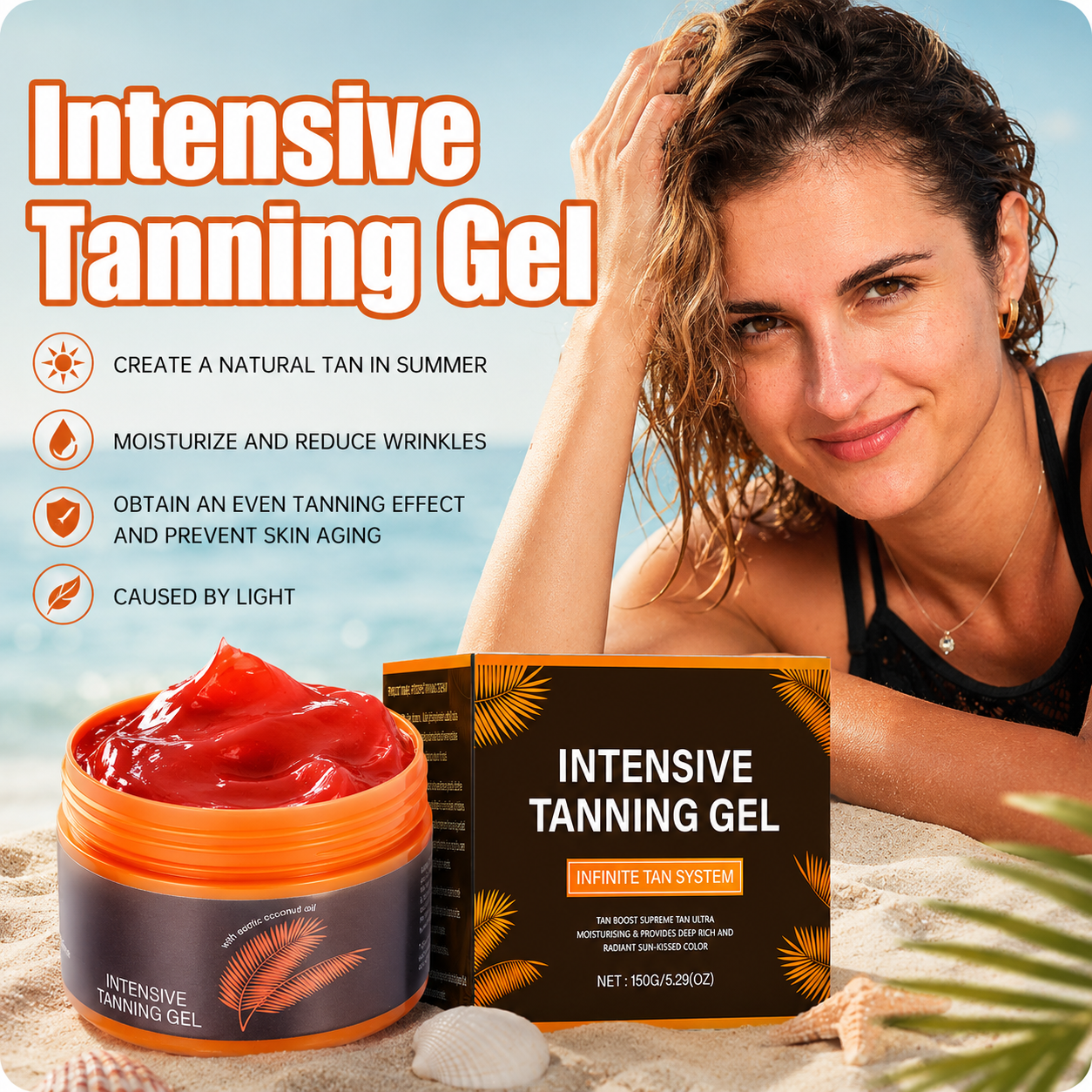 ☀️ BronzeBoost Intensive Tanning Gel 150ML