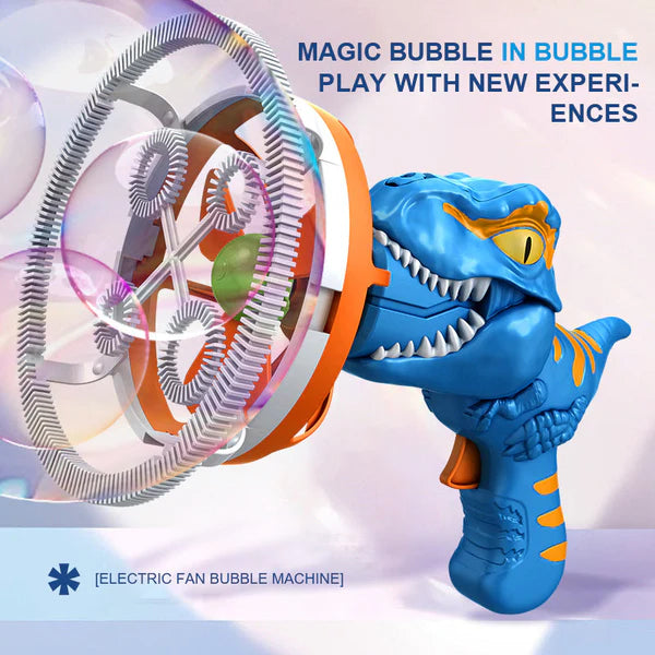 Electric dinosaur bubble machine
