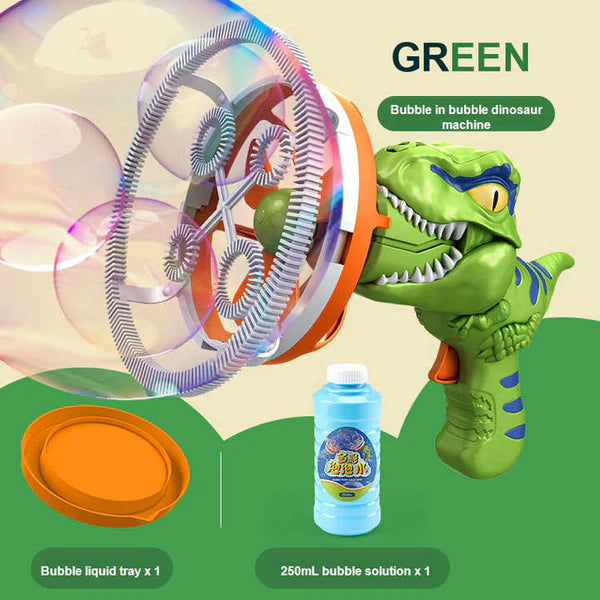 Electric dinosaur bubble machine