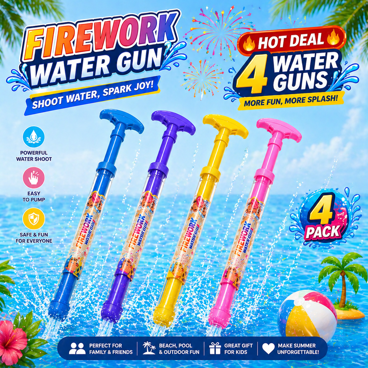 💥  Firework Water Gun | Summer Splash Fun