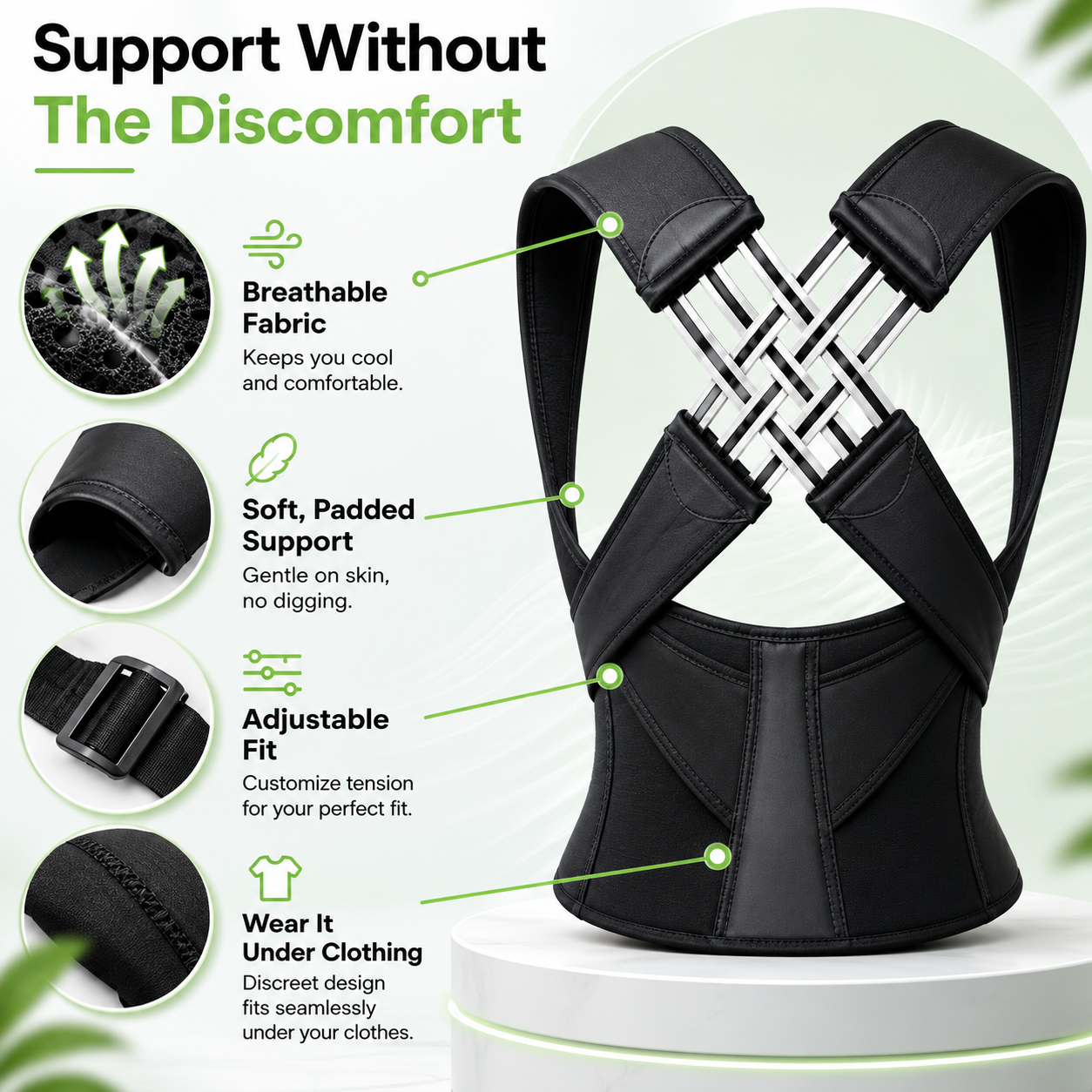 Leshera StandTall™ Adjustable Posture Corrector