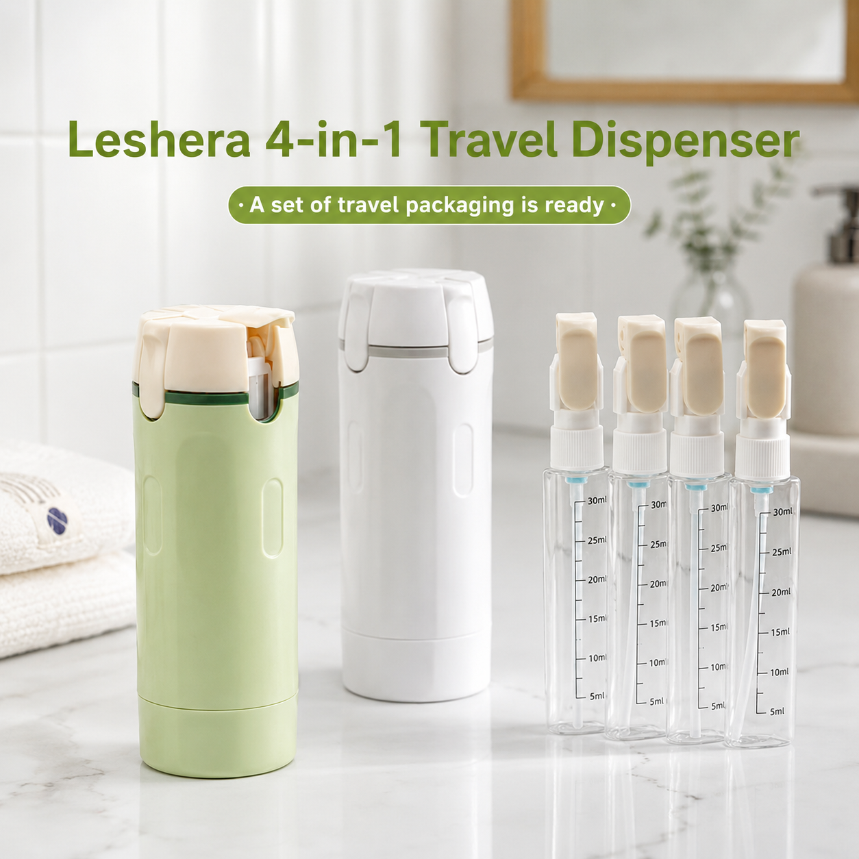 Leshera 4-in-1 Travel Dispenser