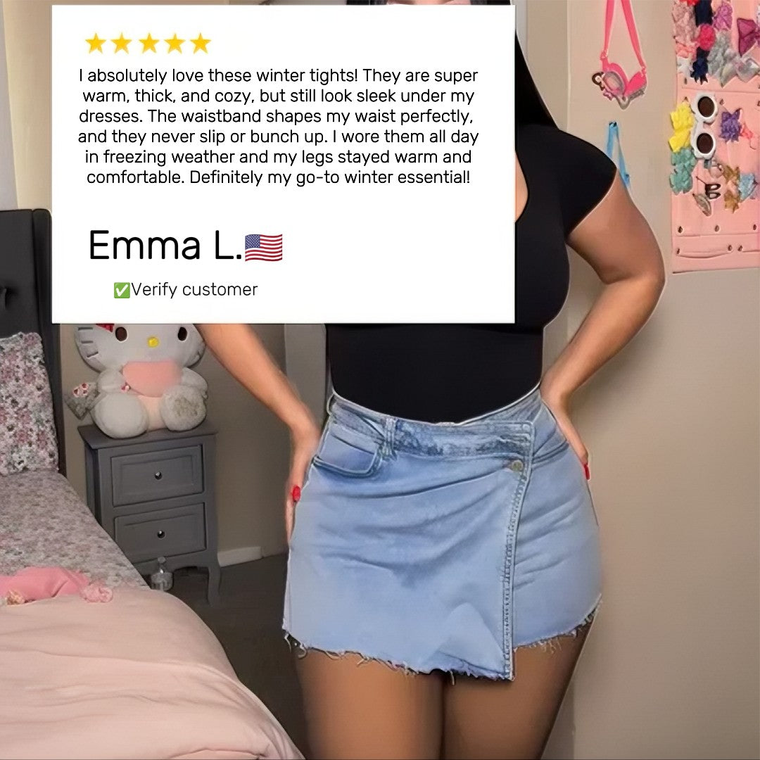 Ultra-Warm Fleece-Lined Thermal Tights – Seamless, Shaping, Winter-Proof