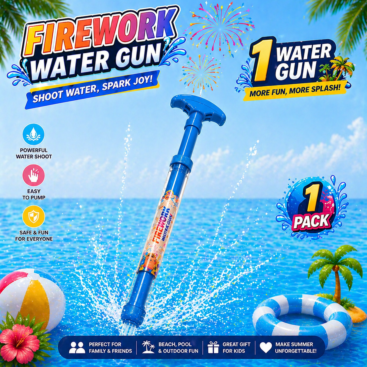 💥  Firework Water Gun | Summer Splash Fun