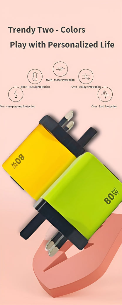 80W Super Fast Charging USB-C Cable with Telescopic Design & LED Light