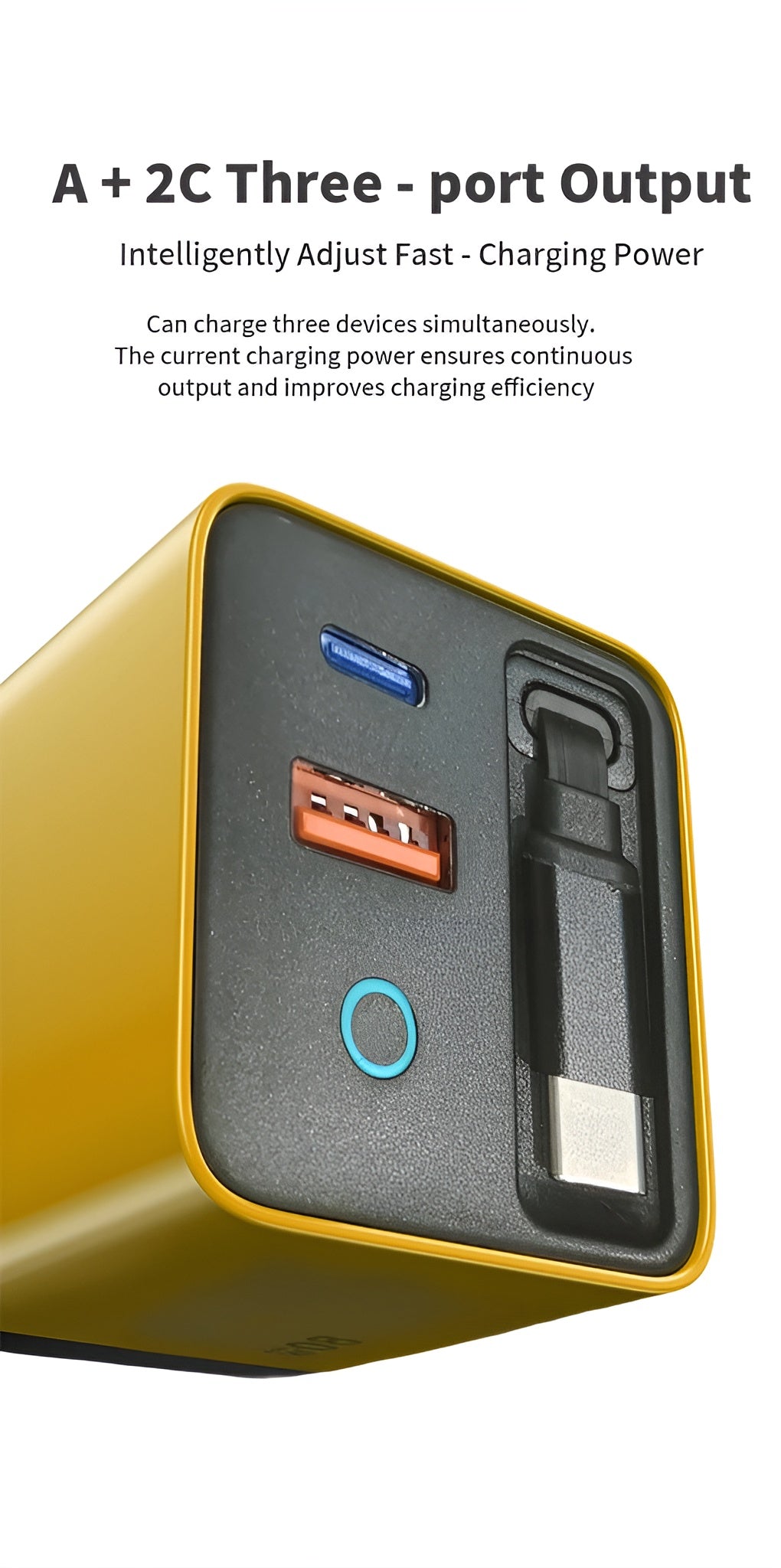 80W Super Fast Charging USB-C Cable with Telescopic Design & LED Light