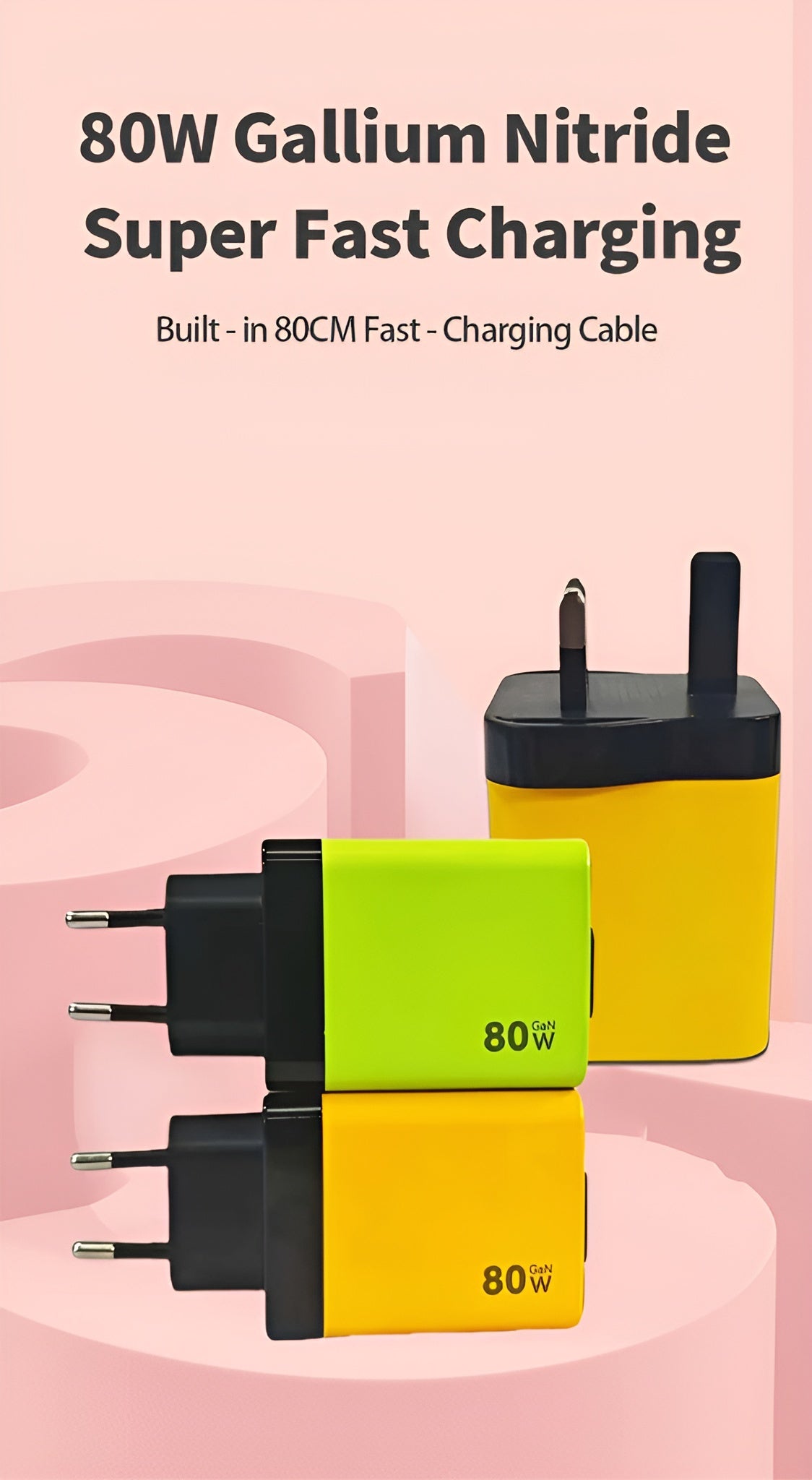 80W Super Fast Charging USB-C Cable with Telescopic Design & LED Light