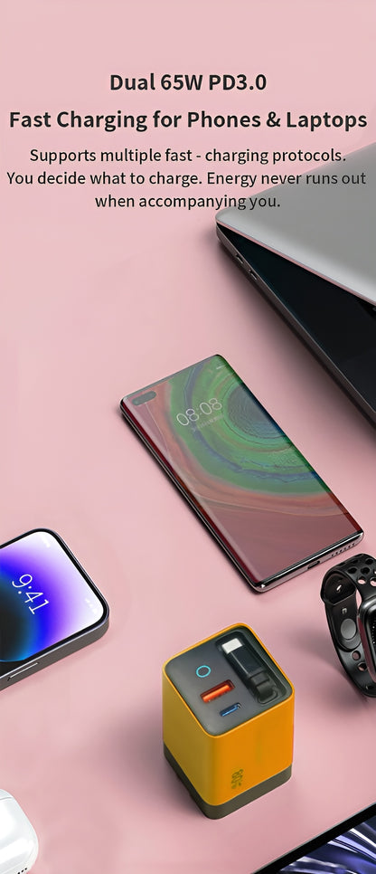 80W Super Fast Charging USB-C Cable with Telescopic Design & LED Light