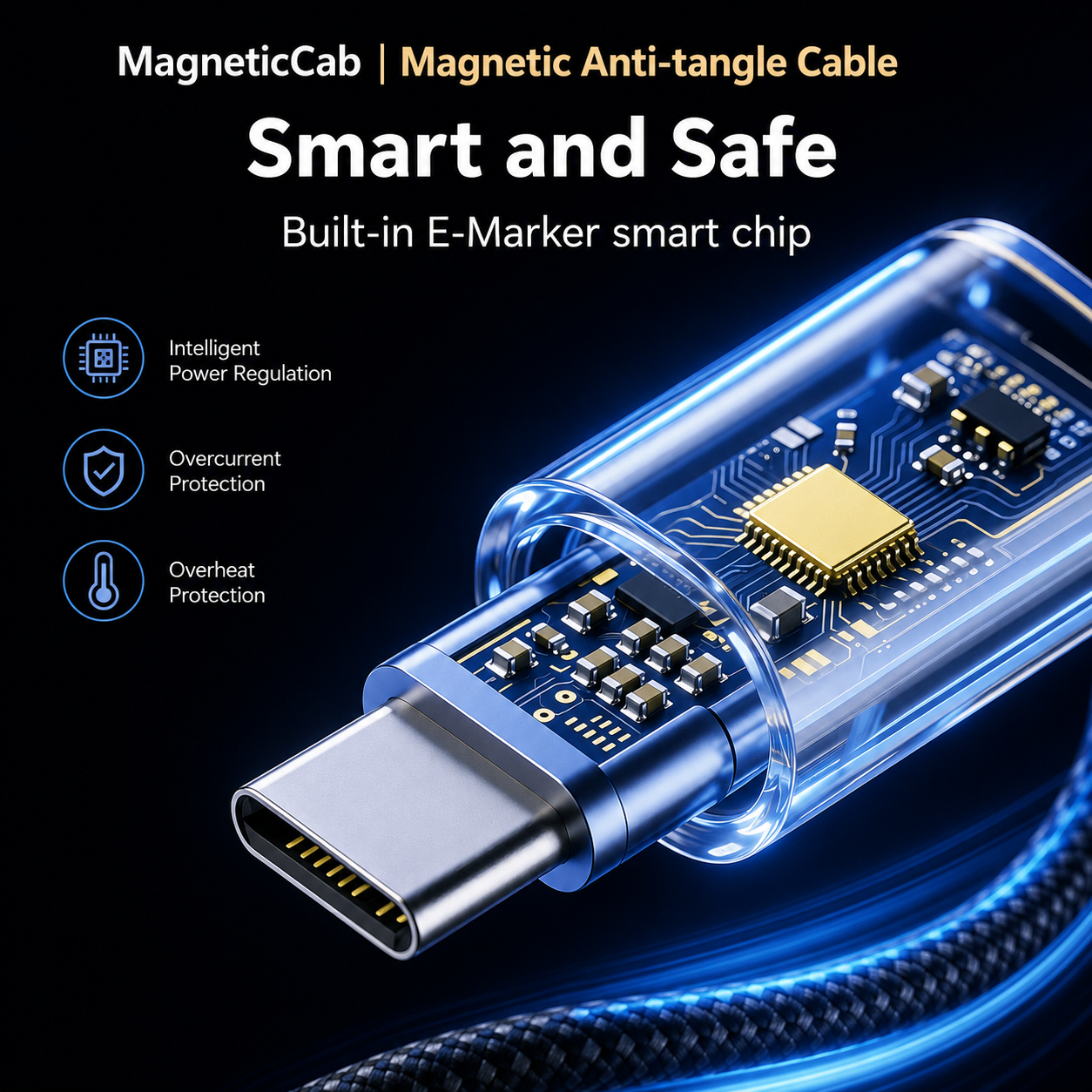 MagneticCab | Magnetic Anti-tangle Cable