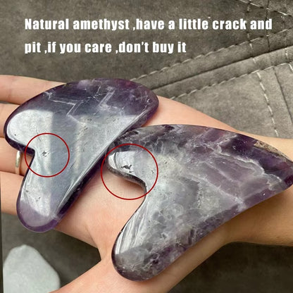 Leshera™ Amethyst Gua Sha & Face Roller Set – Natural Crystal Skin Care Tools