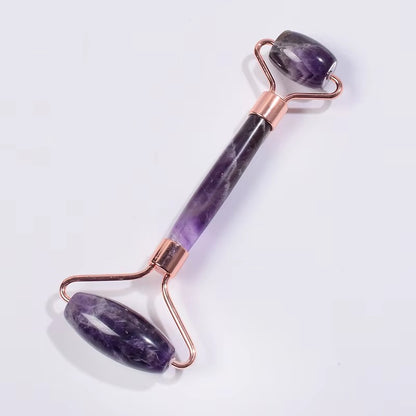 Leshera™ Amethyst Gua Sha & Face Roller Set – Natural Crystal Skin Care Tools