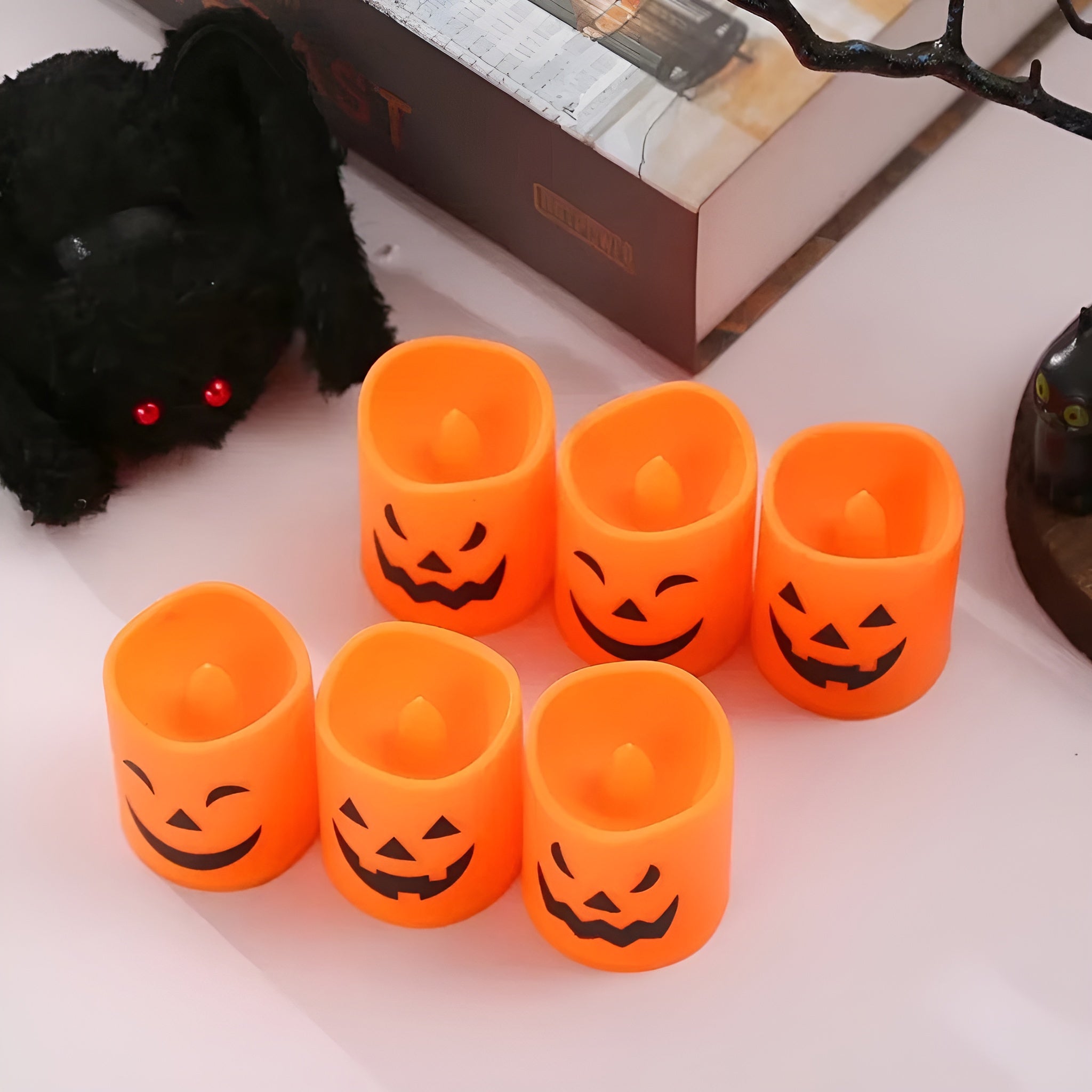LED Halloween Candle Lights – Spooky Pumpkin, Skull, Ghost Decor