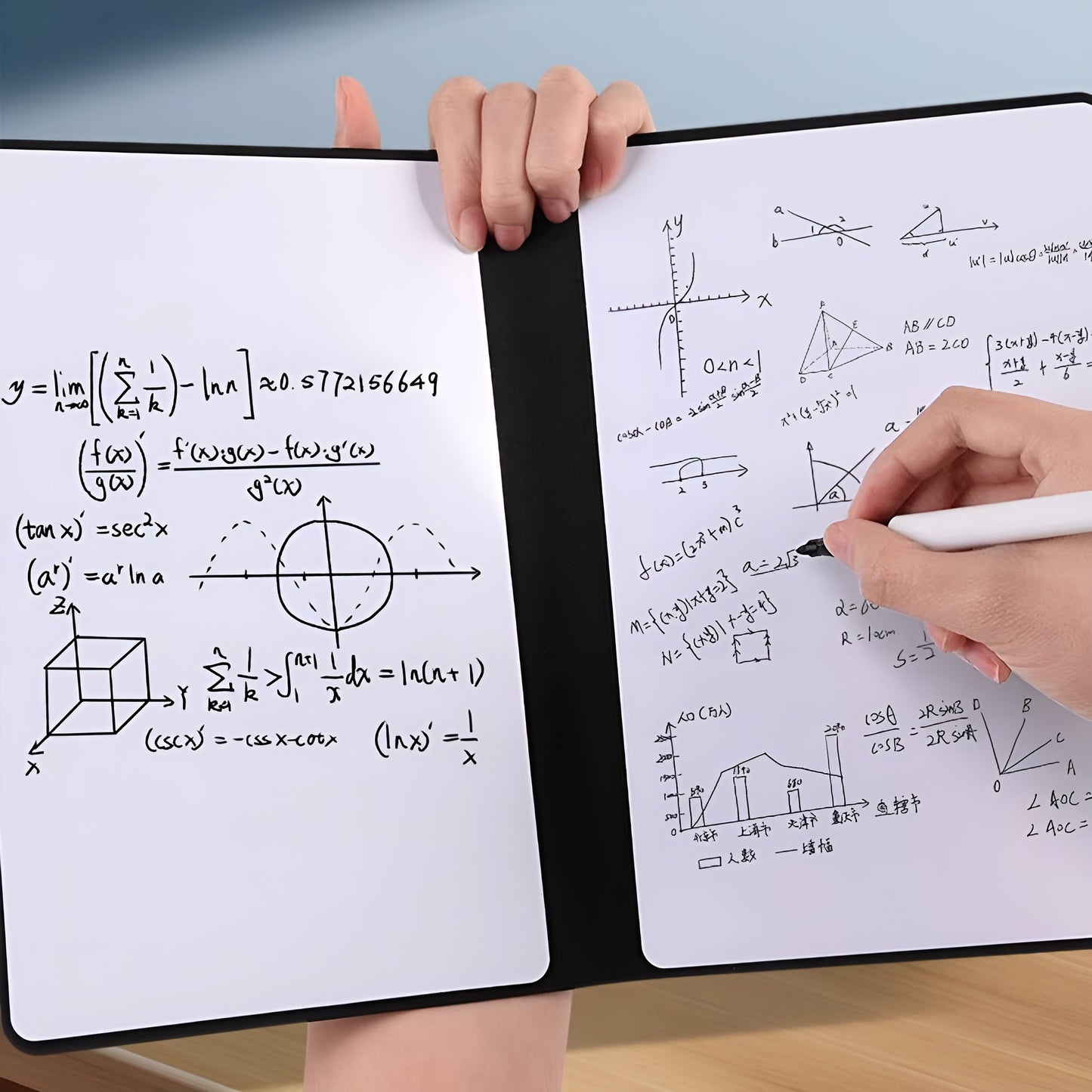 Reusable A5 Whiteboard Notebook – Premium Leather Cover with Erasable Pages & Marker