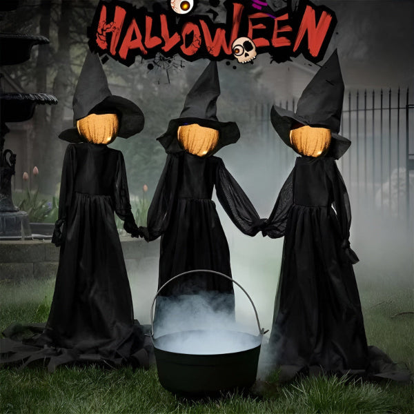 💥Sale 30%💥Haunted Spirit Figurine – Motion Activated Light & Sound Hand-Holding Witches