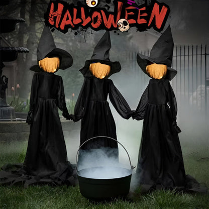 💥Sale 30%💥Haunted Spirit Figurine – Motion Activated Light & Sound Hand-Holding Witches