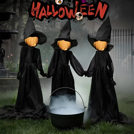 💥Sale 30%💥Haunted Spirit Figurine – Motion Activated Light & Sound Hand-Holding Witches