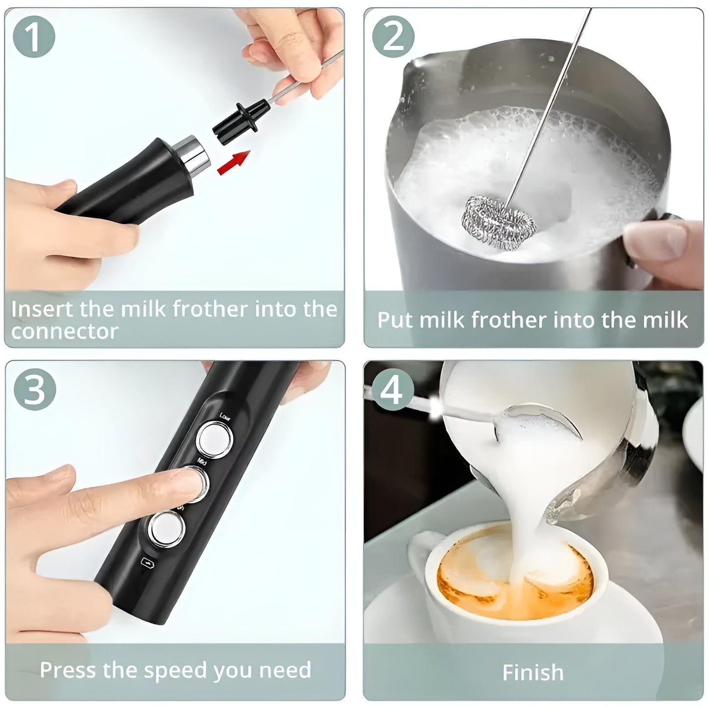 Wireless Rechargeable Electric Milk Frother