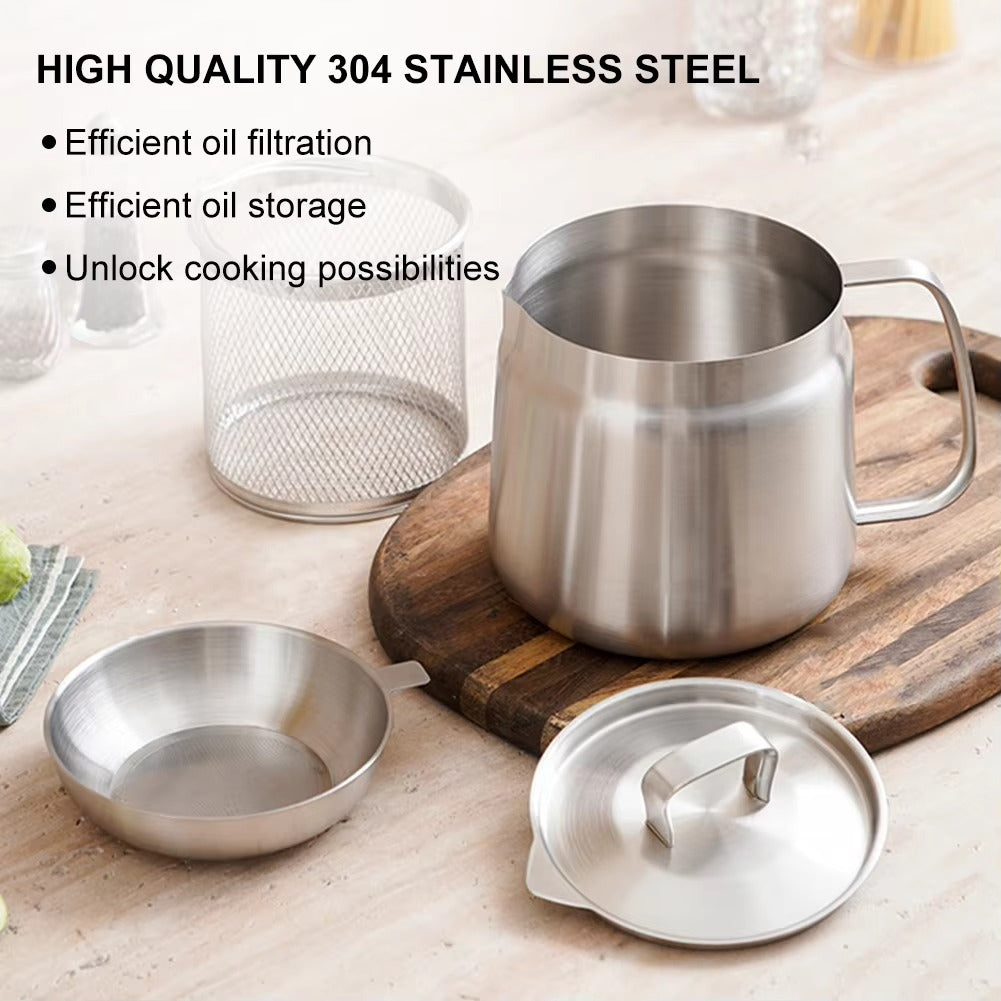 1.5/2L Stainless Steel Oil Filter Fryer – Multi-Functional & Leak-Proof