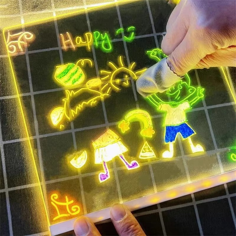 🖍️ Light-Up Acrylic Message Board – Glowing DIY Drawing & Writing Pad for Kids & Gifts