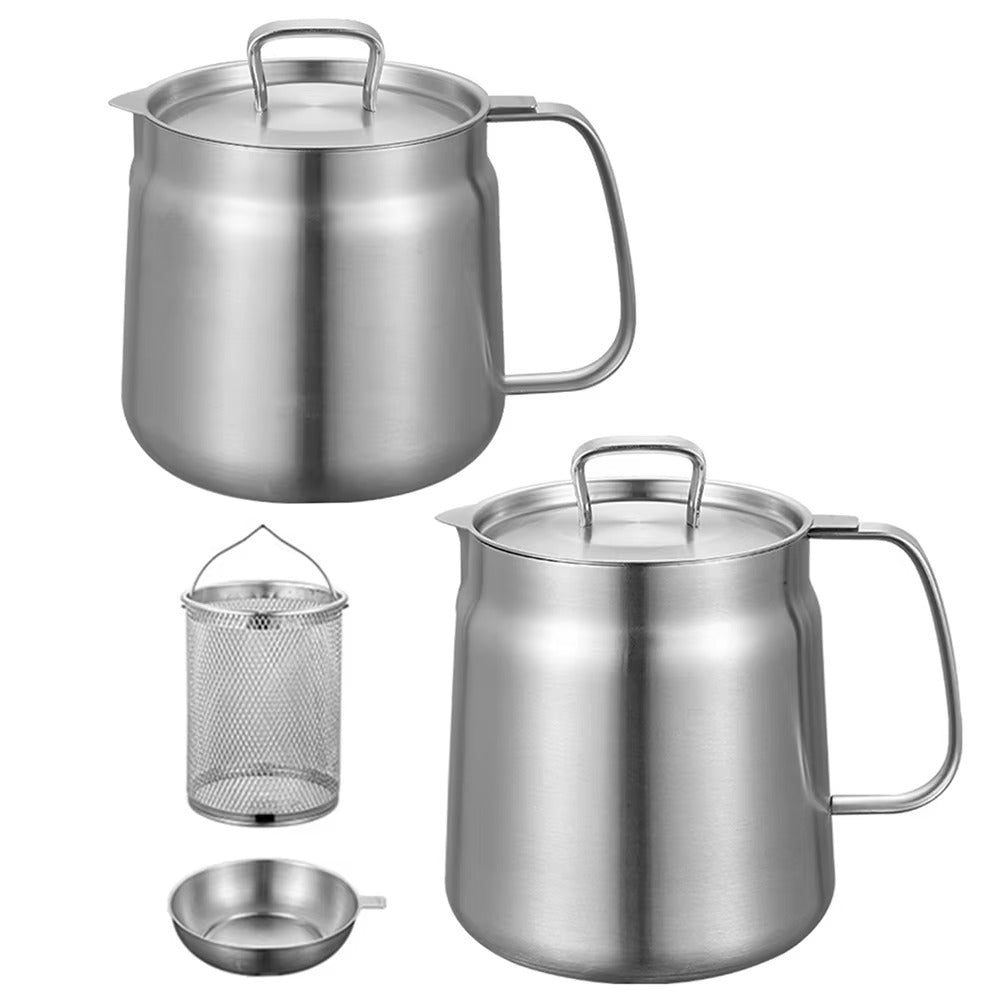 1.5/2L Stainless Steel Oil Filter Fryer – Multi-Functional & Leak-Proof