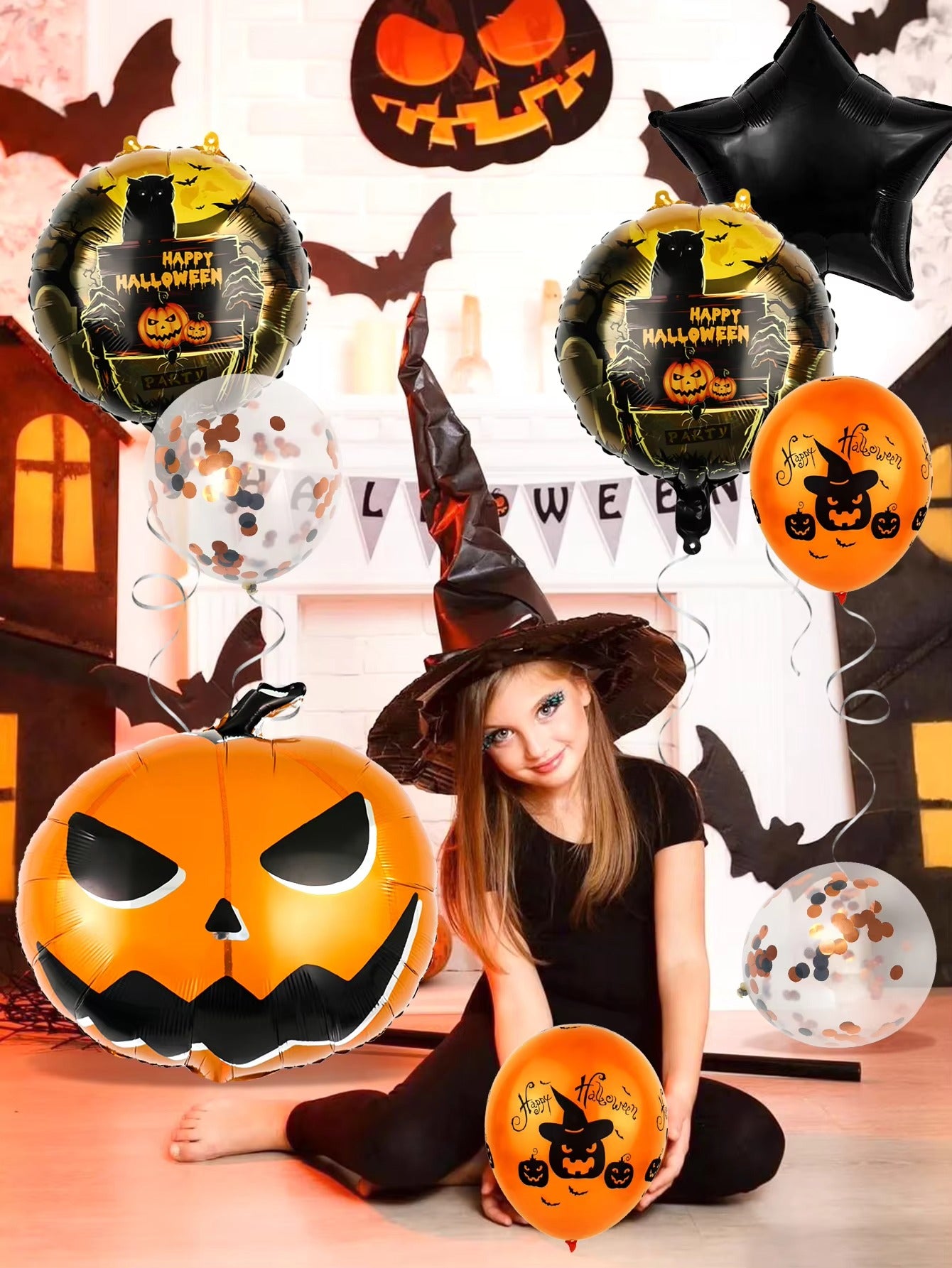 🎈 8PCS Halloween Balloon Set – Spooky & Fun Decoration for Trick-or-Treat Nights