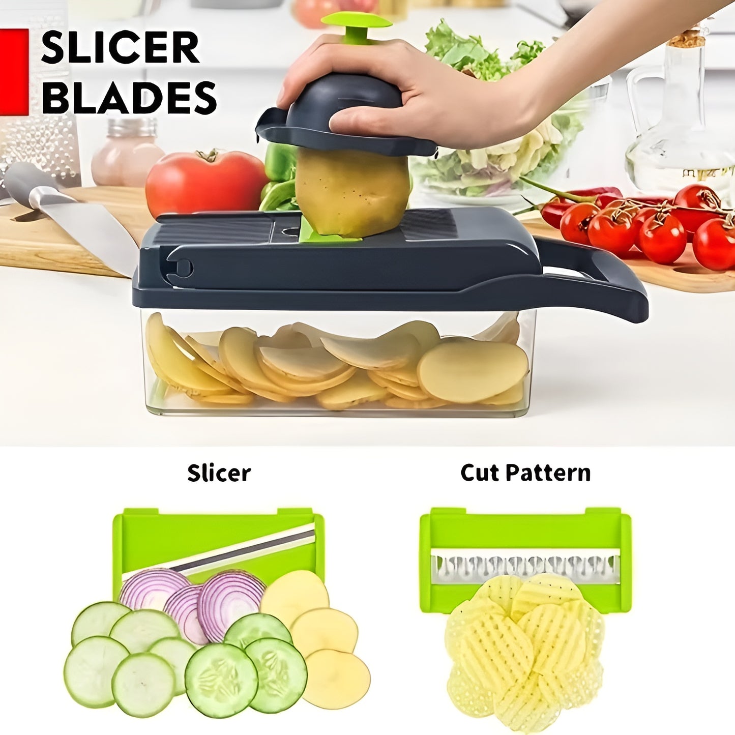 Kitchen Vegetable Chopper 14-in-1