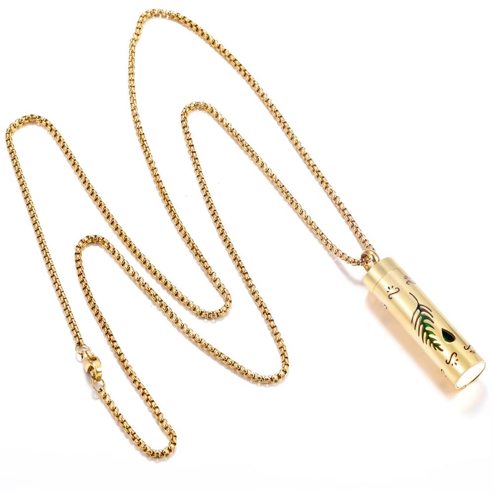 Leshera™ Golden Long Strip Aromatherapy Necklace