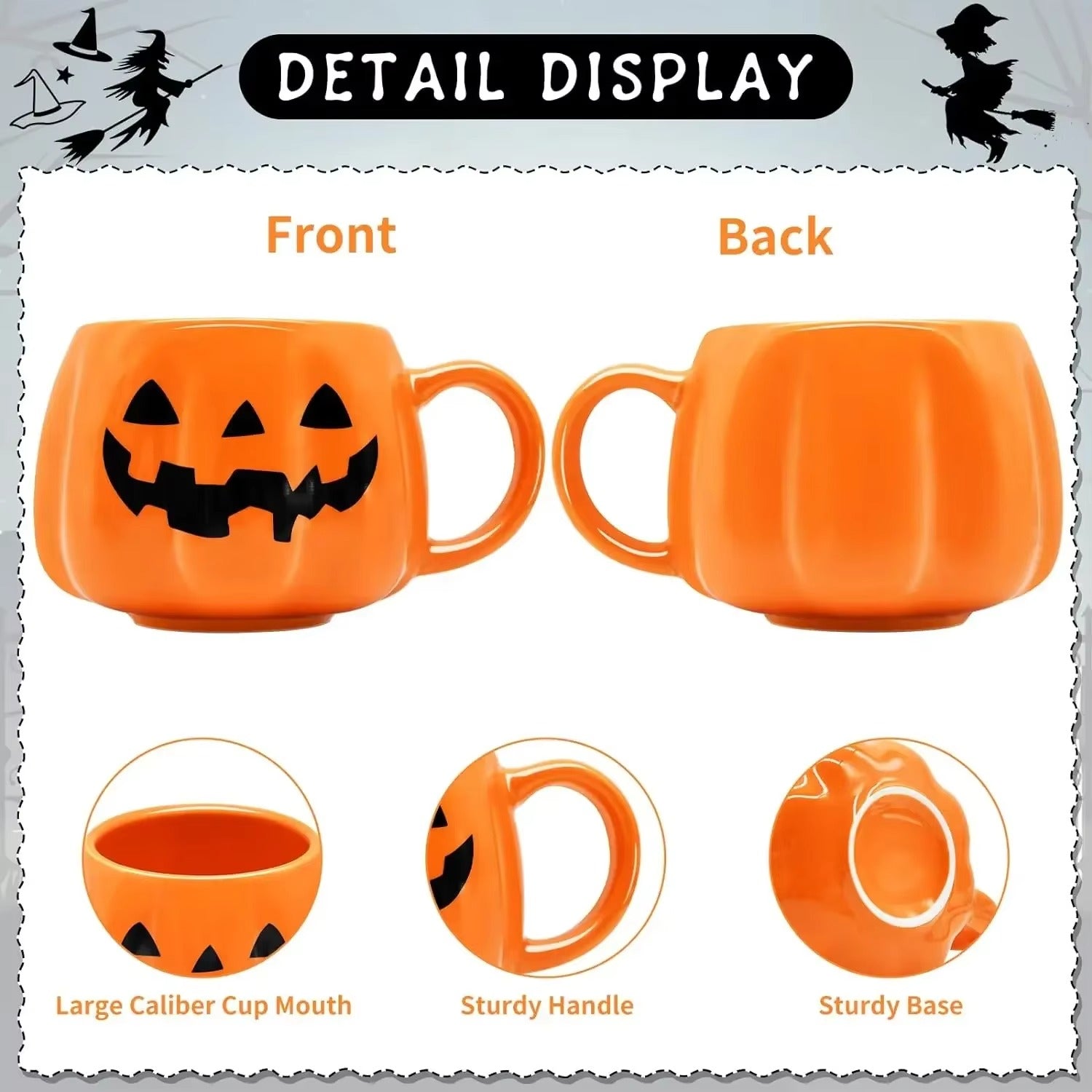 🎃 400ml Halloween Pumpkin Ceramic Mug – Cute & Festive