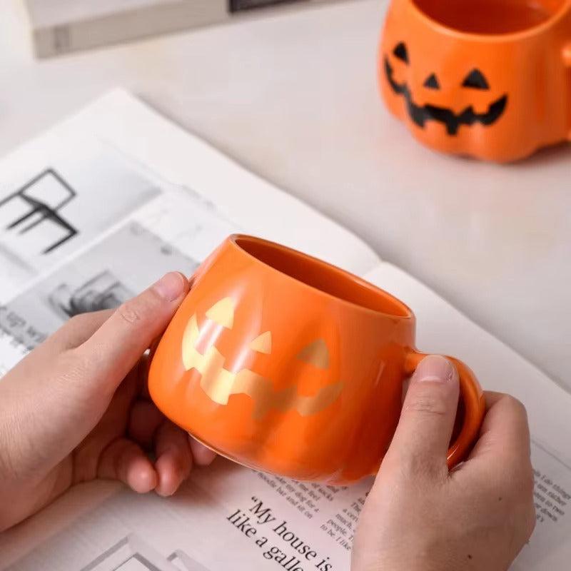 🎃 400ml Halloween Pumpkin Ceramic Mug – Cute & Festive