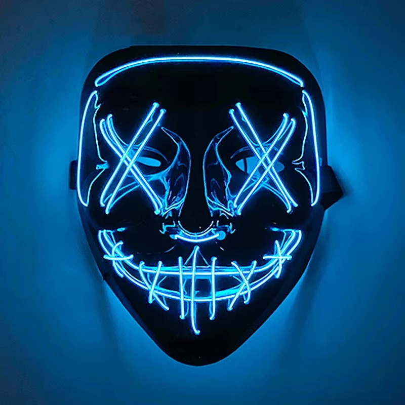 Wireless LED Purge Mask – Light-Up Halloween Cosplay Mask for Party & Festival