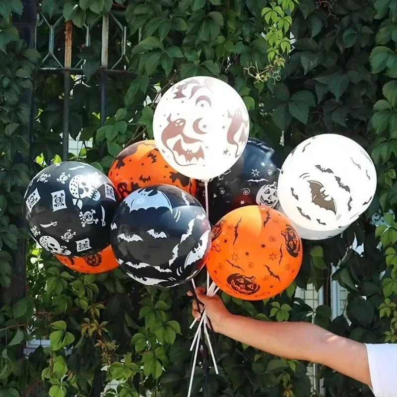 🎃 Halloween Latex Balloon Set – Ghosts, Pumpkins, Bats & More!