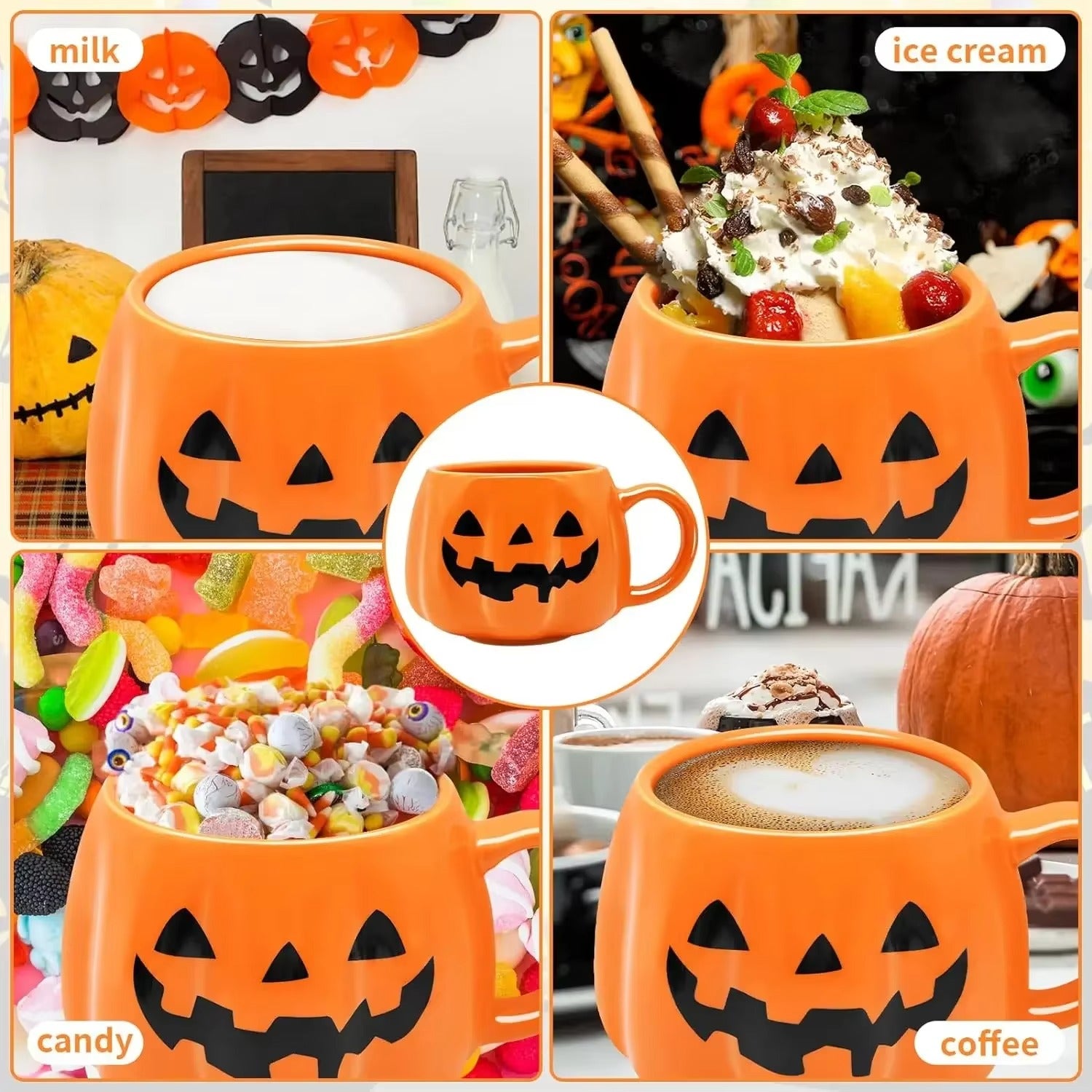 🎃 400ml Halloween Pumpkin Ceramic Mug – Cute & Festive