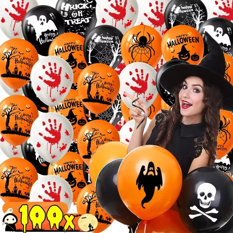 🎃 Halloween Latex Balloon Set – Ghosts, Pumpkins, Bats & More!