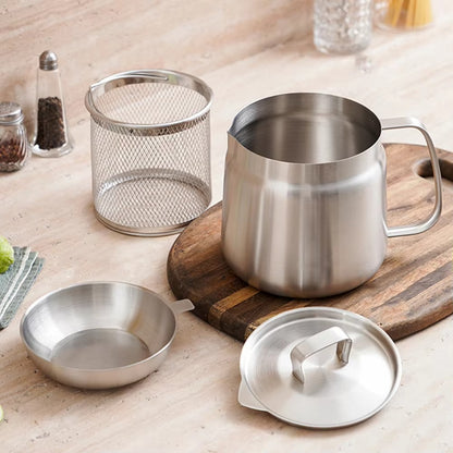 1.5/2L Stainless Steel Oil Filter Fryer – Multi-Functional & Leak-Proof