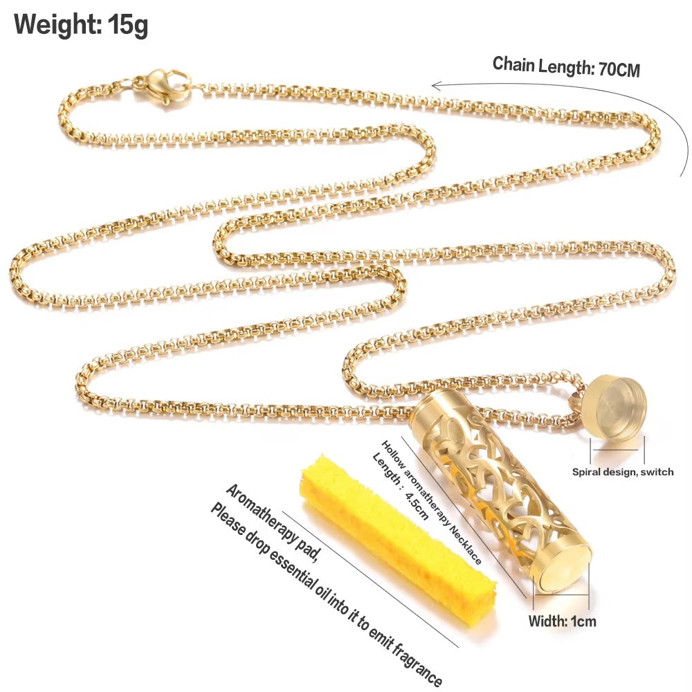 Leshera™ Golden Long Strip Aromatherapy Necklace