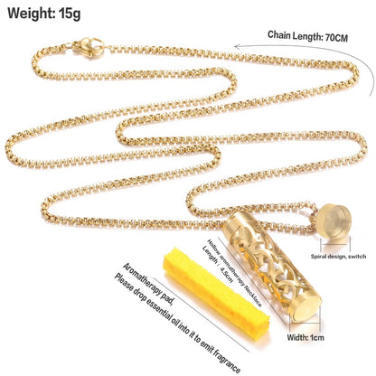 Leshera™ Golden Long Strip Aromatherapy Necklace