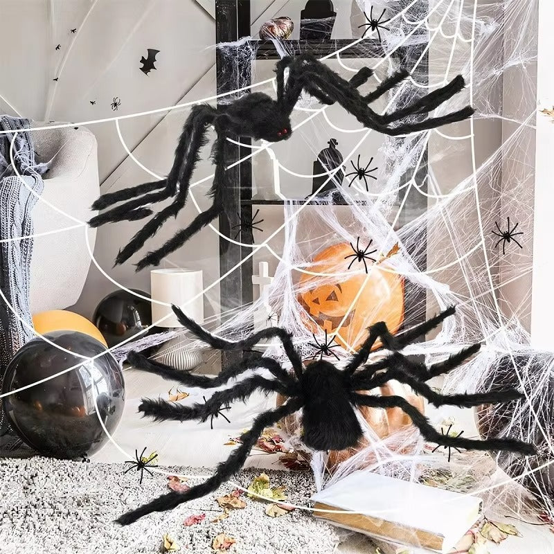 🕷️ Giant Black Spider Halloween Decoration – Spooky Must-Have!