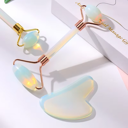 Leshera™ Opalite Jade Roller & Gua Sha Crystal Facial Set