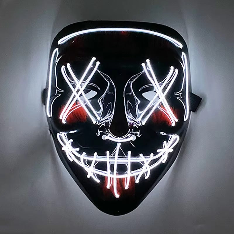 Wireless LED Purge Mask – Light-Up Halloween Cosplay Mask for Party & Festival