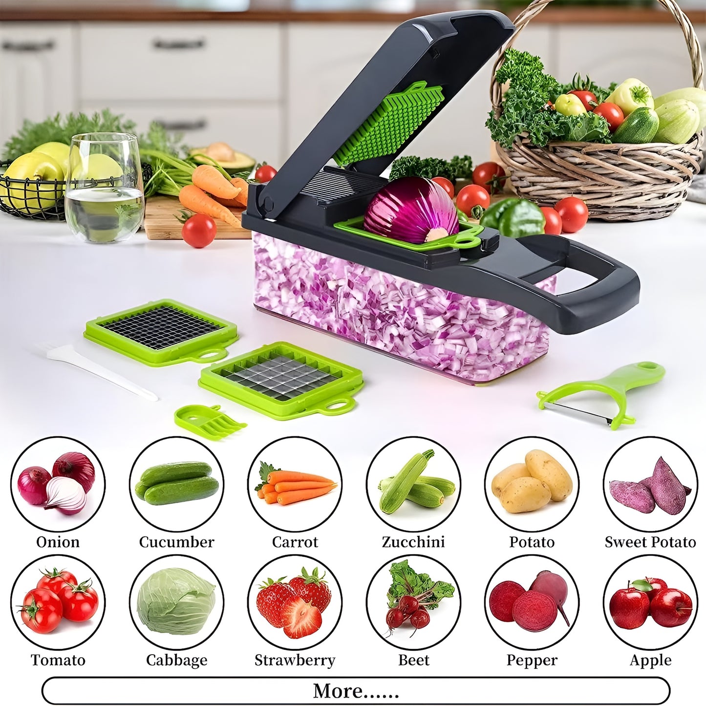 Kitchen Vegetable Chopper 14-in-1