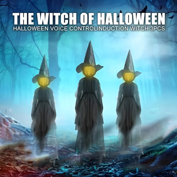 💥Sale 30%💥Haunted Spirit Figurine – Motion Activated Light & Sound Hand-Holding Witches