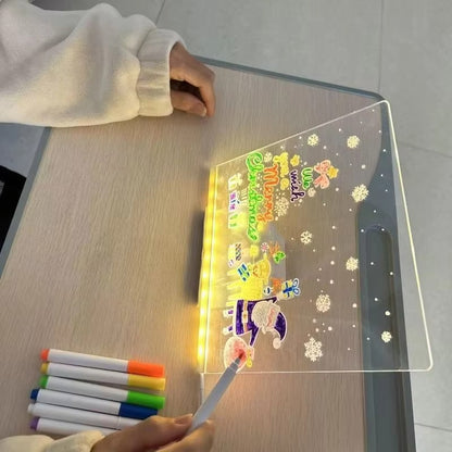 🖍️ Light-Up Acrylic Message Board – Glowing DIY Drawing & Writing Pad for Kids & Gifts