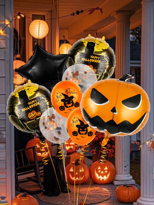 🎈 8PCS Halloween Balloon Set – Spooky & Fun Decoration for Trick-or-Treat Nights