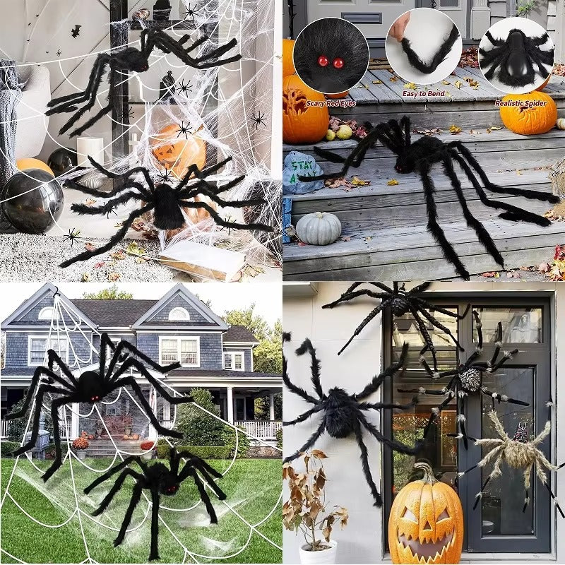 🕷️ Giant Black Spider Halloween Decoration – Spooky Must-Have!