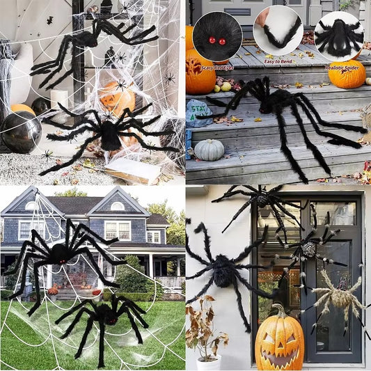 🕷️ Giant Black Spider Halloween Decoration – Spooky Must-Have!