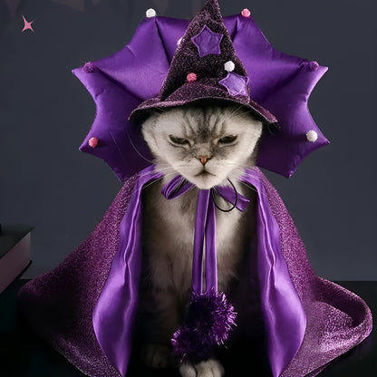 Cat Halloween Costume – Wizard Outfit for Cats & Small Dogs