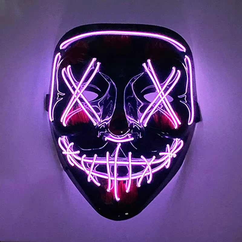 Wireless LED Purge Mask – Light-Up Halloween Cosplay Mask for Party & Festival